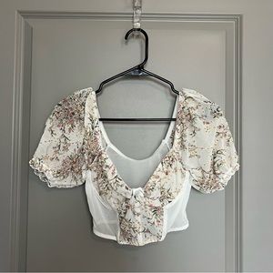 Floral Mesh Top